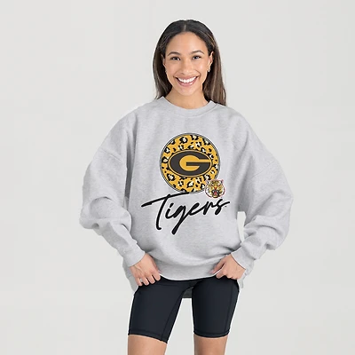 Women's Gameday Couture Ash Grambling Tigers Premium Fleece Pullover Sweatshirt