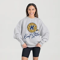 Women's Gameday Couture Ash Kent State Golden Flashes Premium Fleece Pullover Sweatshirt