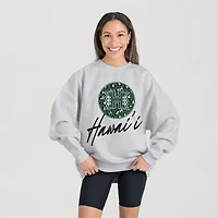 Women's Gameday Couture Ash Hawaii Rainbow Warriors Premium Fleece Pullover Sweatshirt