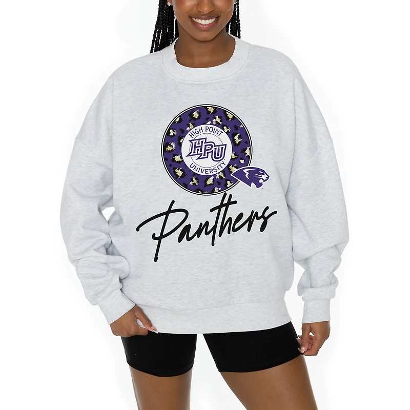 Women's Gameday Couture Ash High Point Panthers Premium Fleece Pullover Sweatshirt