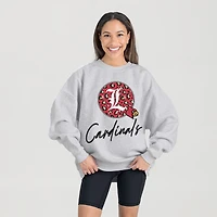 Women's Gameday Couture Ash Louisville Cardinals Premium Fleece Pullover Sweatshirt