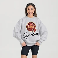Women's Gameday Couture Ash Iowa State Cyclones Premium Fleece Pullover Sweatshirt
