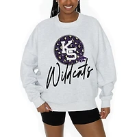 Women's Gameday Couture Ash Kansas State Wildcats Premium Fleece Pullover Sweatshirt