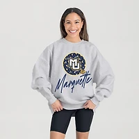 Women's Gameday Couture Ash Marquette Golden Eagles Premium Fleece Pullover Sweatshirt