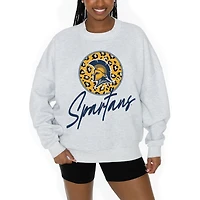 Women's Gameday Couture Ash UNCG Spartans Premium Fleece Pullover Sweatshirt