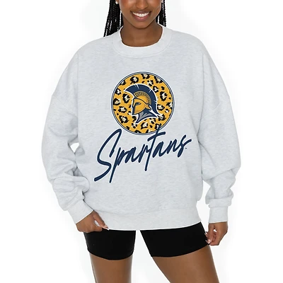 Women's Gameday Couture Ash UNCG Spartans Premium Fleece Pullover Sweatshirt