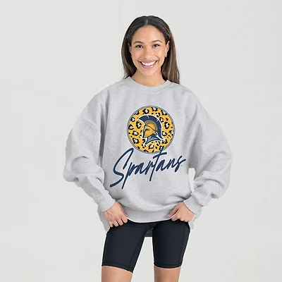 Women's Gameday Couture Ash UNCG Spartans Premium Fleece Pullover Sweatshirt
