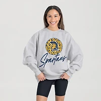 Women's Gameday Couture Ash UNCG Spartans Premium Fleece Pullover Sweatshirt