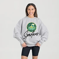 Women's Gameday Couture Ash Norfolk State Spartans Premium Fleece Pullover Sweatshirt