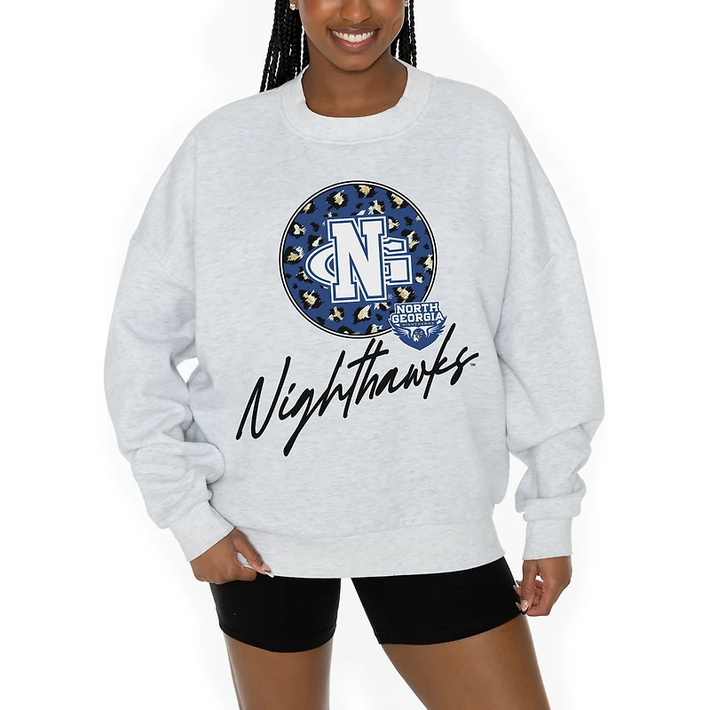 Women's Gameday Couture Ash North Georgia Nighthawks Premium Fleece Pullover Sweatshirt