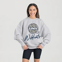 Women's Gameday Couture Ash New Hampshire Wildcats Premium Fleece Pullover Sweatshirt