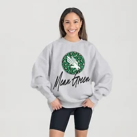 Women's Gameday Couture Ash North Texas Mean Green Premium Fleece Pullover Sweatshirt