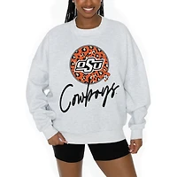 Women's Gameday Couture Ash Oklahoma State Cowboys Premium Fleece Pullover Sweatshirt