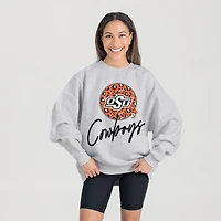 Women's Gameday Couture Ash Oklahoma State Cowboys Premium Fleece Pullover Sweatshirt