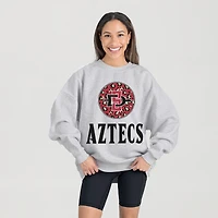 Women's Gameday Couture Ash San Diego State Aztecs Premium Fleece Pullover Sweatshirt