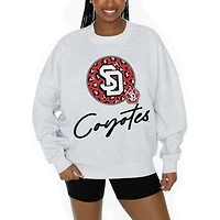 Women's Gameday Couture Ash South Dakota Coyotes Premium Fleece Pullover Sweatshirt