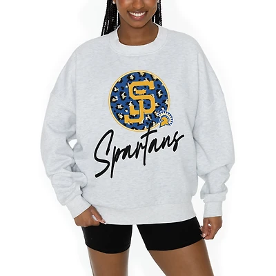 Women's Gameday Couture Ash San Jose State Spartans Premium Fleece Pullover Sweatshirt