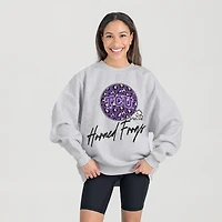 Women's Gameday Couture Ash TCU Horned Frogs Premium Fleece Pullover Sweatshirt