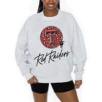 Women's Gameday Couture Ash Texas Tech Red Raiders Premium Fleece Pullover Sweatshirt