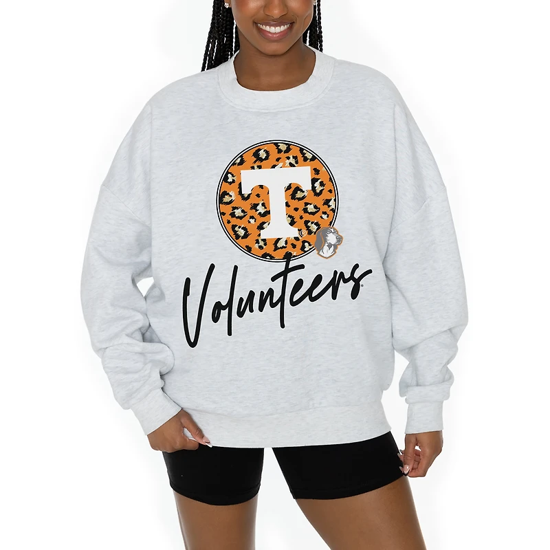 Women's Gameday Couture Ash Tennessee Volunteers Premium Fleece Pullover Sweatshirt