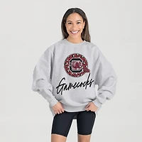 Women's Gameday Couture Ash South Carolina Gamecocks Premium Fleece Pullover Sweatshirt