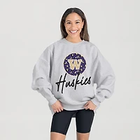 Women's Gameday Couture Ash Washington Huskies Premium Fleece Pullover Sweatshirt