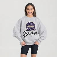 Women's Gameday Couture Ash James Madison Dukes Premium Fleece Pullover Sweatshirt