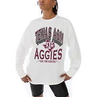 Women's Gameday Couture White Texas A&M Aggies Midweight Oversized Long Sleeve T-Shirt
