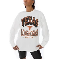 Women's Gameday Couture White Texas Longhorns Midweight Oversized Long Sleeve T-Shirt