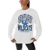 Women's Gameday Couture White Kentucky Wildcats Midweight Oversized Long Sleeve T-Shirt