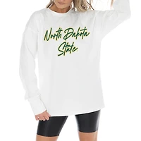 Women's Gameday Couture White NDSU Bison Midweight Oversized Long Sleeve T-Shirt