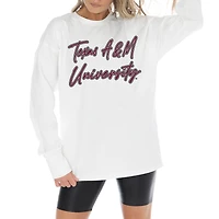 Women's Gameday Couture White Texas A&M Aggies Midweight Oversized Long Sleeve T-Shirt