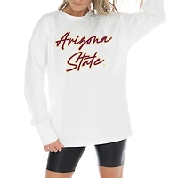 Women's Gameday Couture White Arizona State Sun Devils Midweight Oversized Long Sleeve T-Shirt