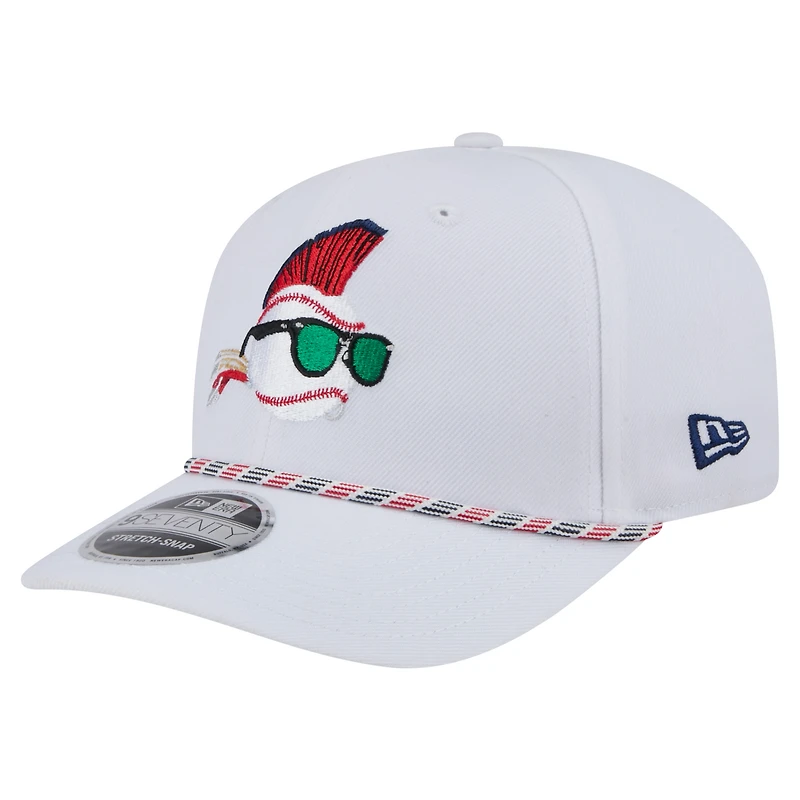 Men's New Era White Major League Rope 9SEVENTY Stretch-Snap Adjustable Hat
