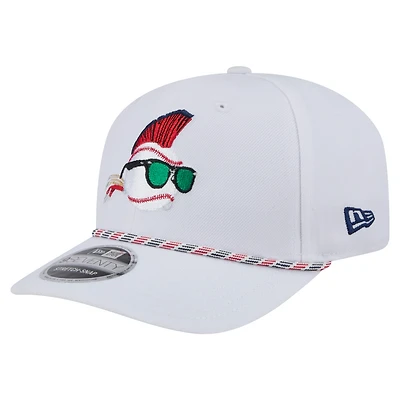 Men's New Era White Major League Rope 9SEVENTY Stretch-Snap Adjustable Hat
