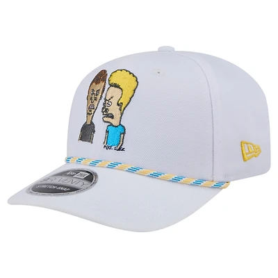 Men's New Era  White Beavis and Butt-Head Rope 9SEVENTY Stretch-Snap Adjustable Hat