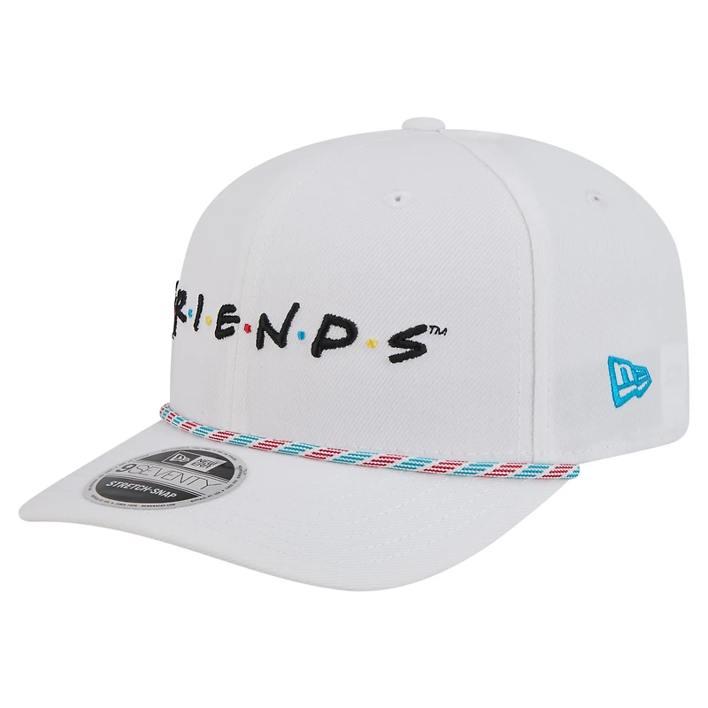 Men's New Era  White Friends Rope 9SEVENTY Stretch-Snap Adjustable Hat
