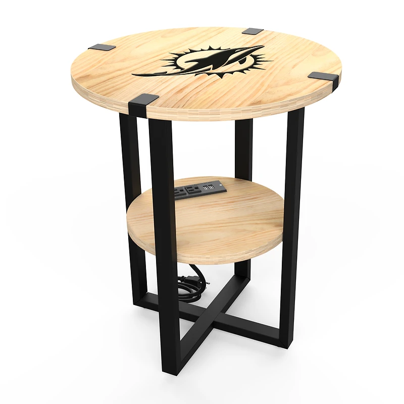 Miami Dolphins 18" Side Table with Charger