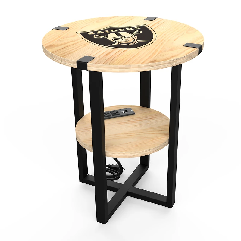 Las Vegas Raiders 18" Side Table with Charger