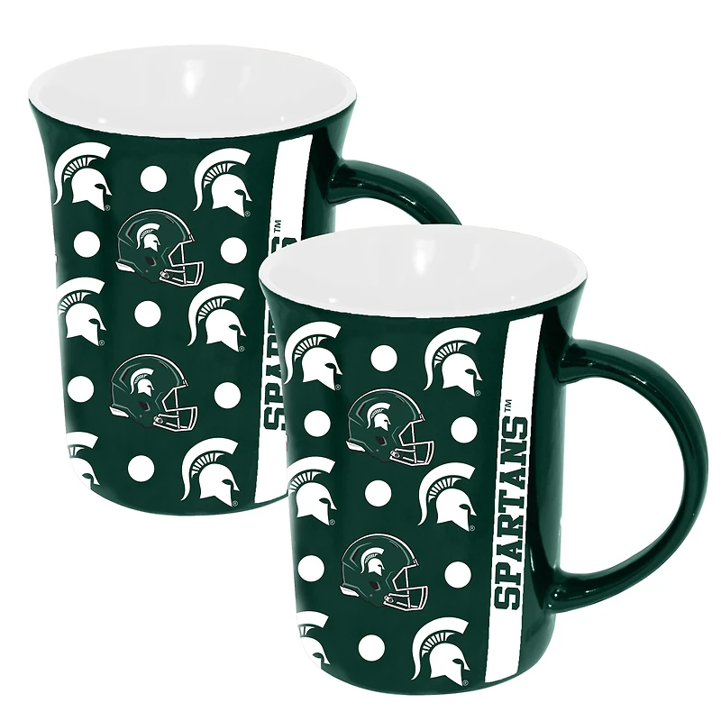 The Memory Company Michigan State Spartans 2-Pack 15oz. Line Up Ceramic Mugs