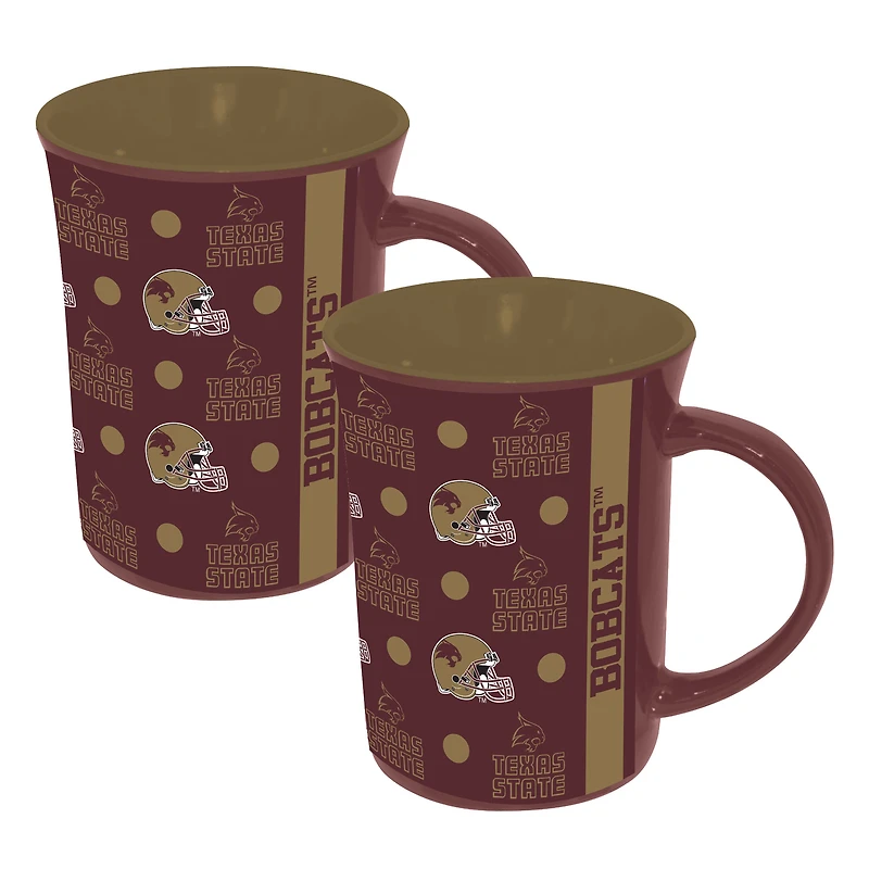 The Memory Company Texas State Bobcats Two-Pack 15oz. Line Up Ceramic Mugs
