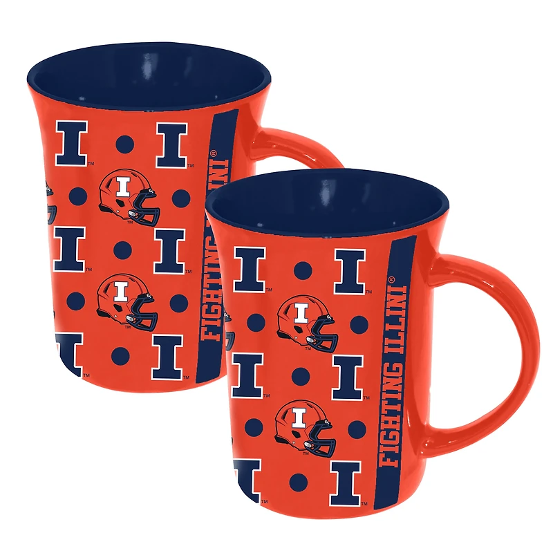 The Memory Company Illinois Fighting Illini 2-Pack 15oz. Line Up Ceramic Mugs