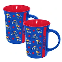 The Memory Company Kansas Jayhawks 2-Pack 15oz. Line Up Ceramic Mugs