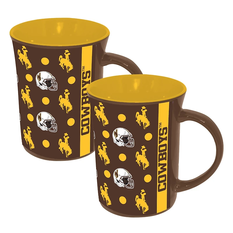 The Memory Company Wyoming Cowboys Two-Pack 15oz. Line Up Ceramic Mugs