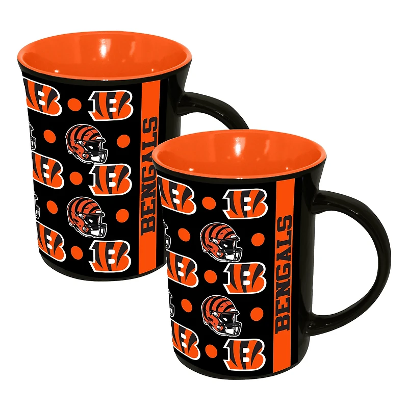 The Memory Company Cincinnati Bengals Two-Pack 15oz. Line Up Ceramic Mugs