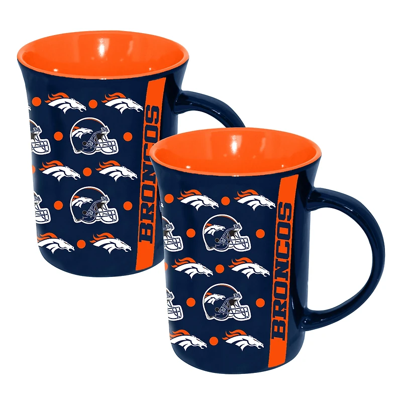 The Memory Company Denver Broncos Two-Pack 15oz. Line Up Ceramic Mugs