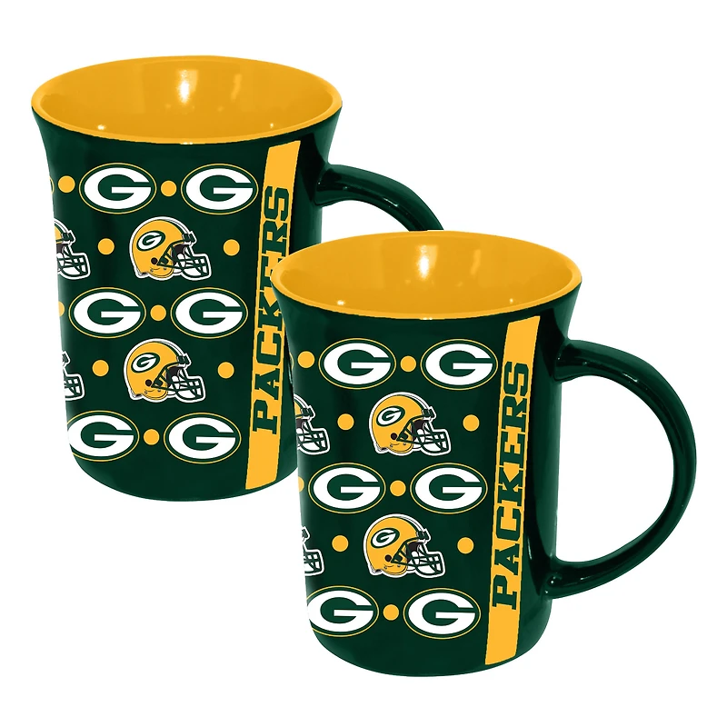 The Memory Company Green Bay Packers Two-Pack 15oz. Line Up Ceramic Mugs
