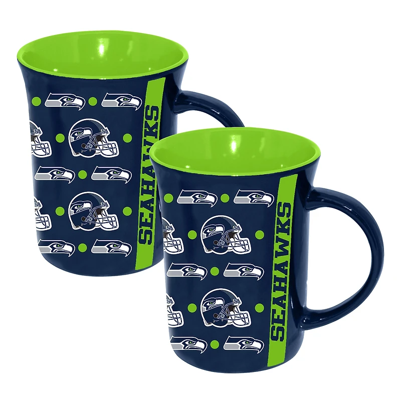 The Memory Company Seattle Seahawks Two-Pack 15oz. Line Up Ceramic Mugs