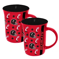 The Memory Company Cincinnati Bearcats 2-Pack 15oz. Line Up Ceramic Mugs