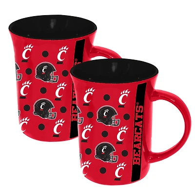 The Memory Company Cincinnati Bearcats 2-Pack 15oz. Line Up Ceramic Mugs
